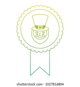 rosette badge with face leprechaun character