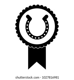 rosette badge with horseshoe luck emblem