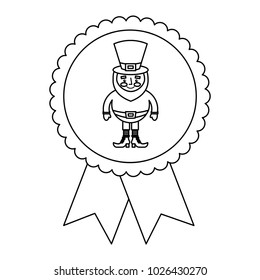 rosette badge with leprechaun st patricks cartoon