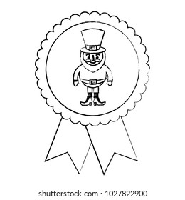 rosette badge with leprechaun st patricks cartoon