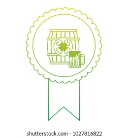 rosette badge with wooden barrel beer