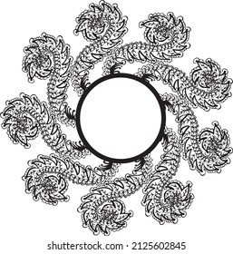 A rosette clip art with fiddlesticks decor