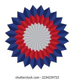 rosette with flag US color icon isolated