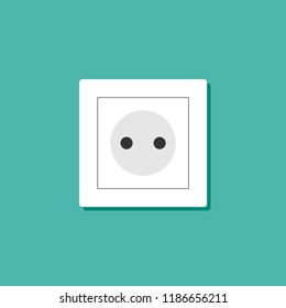 Rosette in a flat style. Icon of the socket. Electricity. Socket connection. Power socket