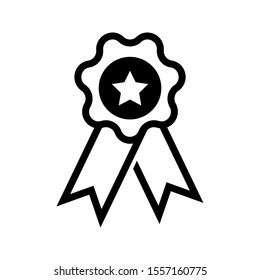 Rosette icon for certificate symbol isolated on white background