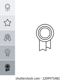 Rosette icon. collection of 6 rosette filled and outline icons such as star. editable rosette icons for web and mobile.
