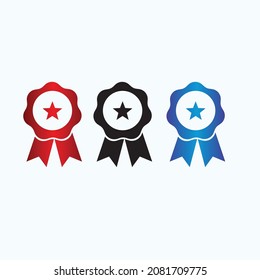 Rosette icon design concept, flat style illustration. 3 color icon