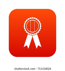 Rosette icon digital red for any design isolated on white vector illustration