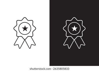 Rosette icon. Stamp premium quality with star icon isolated on white background. Vector illustration