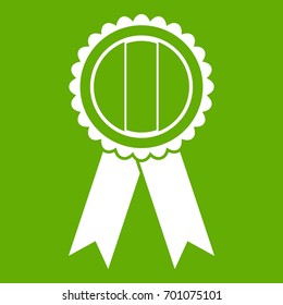 Rosette icon white isolated on green background. Vector illustration