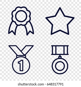 Rosette icons set. set of 4 rosette outline icons such as star, ribbon