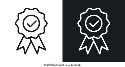 Rosette icons in thin black and white stroke liner style