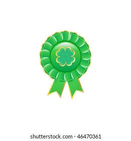 Rosette with lucky clover.