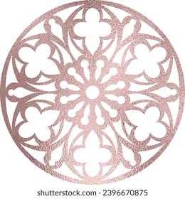 Rosette, mandala in rose gold, transparent background - Powered by Shutterstock - Get 15% off with code: PIKWIZARD15