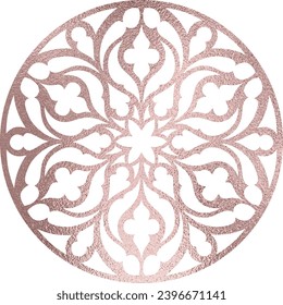 Rosette, mandala in rose gold, transparent background - Powered by Shutterstock - Get 15% off with code: PIKWIZARD15