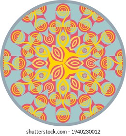 Mandala rosette al estilo nativo americano indio y Art Nouveau Art Deco