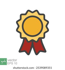 Rosette medal icon. Simple flat style. Award, ribbon, accomplishment, badge, certificate concept. Vector illustration symbol isolated on white background. EPS 10.
