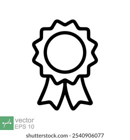 Rosette medal icon. Simple outline style. Award, ribbon, accomplishment, badge, certificate concept. Line vector illustration symbol isolated on white background. EPS 10.