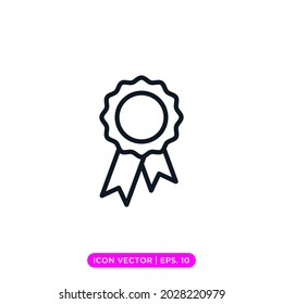 Rosette Medal Icon Vector Design Template. Editable Stroke.