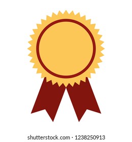 rosette medal on white background