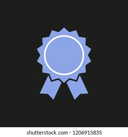 Rosette medal with ribbons, vector illustration, price award vector icon