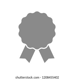 Rosette medal with ribbons, vector illustration, price award vector icon