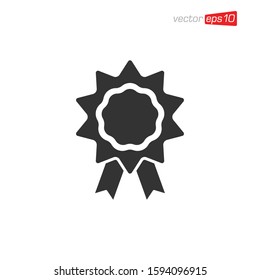 Rosette Medals Icon Design Vector