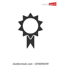 Rosette Medals Icon Design Vector