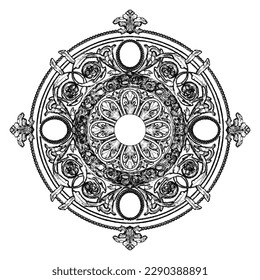 Rosette Ornament Decoration Vector 01. Illustration Isolated On White Background. A Vector Illustration Of Rosette. 