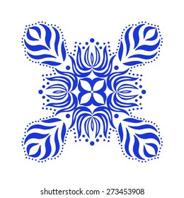 Rosette ornament. Isolated on white. Vector Illustration