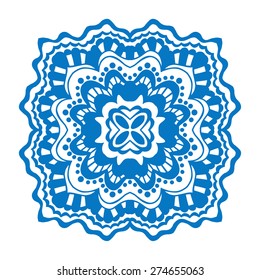 Rosette ornament. Isolated on white. Vector Illustration