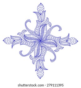Rosette ornament. Isolated on white. Vector Illustration