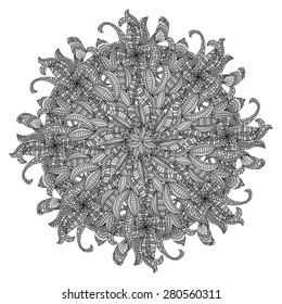 Rosette ornament. Isolated on white. Vector Illustration