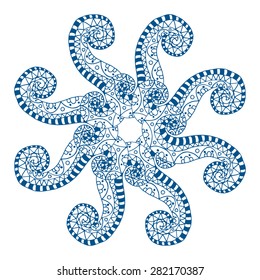 Rosette ornament. Isolated on white. Vector Illustration