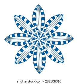 Rosette ornament. Isolated on white. Vector Illustration