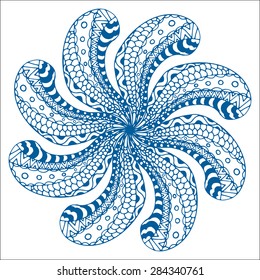 Rosette ornament. Isolated on white. Vector Illustration