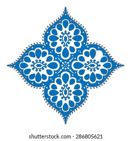 Rosette ornament. Isolated on white. Vector Illustration