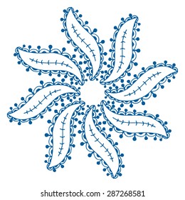 Rosette ornament. Isolated on white. Vector Illustration