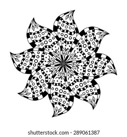 Rosette ornament. Isolated on white. Vector Illustration