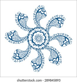 Rosette ornament. Isolated on white. Vector Illustration