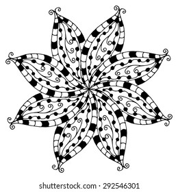 Rosette ornament. Isolated on white. Vector Illustration