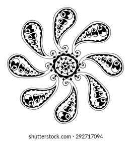 Rosette ornament. Isolated on white. Vector Illustration