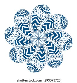 Rosette ornament. Isolated on white. Vector Illustration