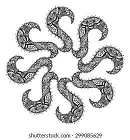 Rosette ornament. Isolated on white. Vector Illustration