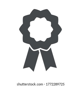 rosette prize award certificate line style icon vector illustration