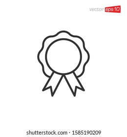 Rosette Ribbon Icon Design Vector