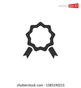 Rosette Ribbon Icon Design Vector
