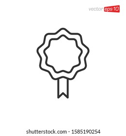 Rosette Ribbon Icon Design Vector