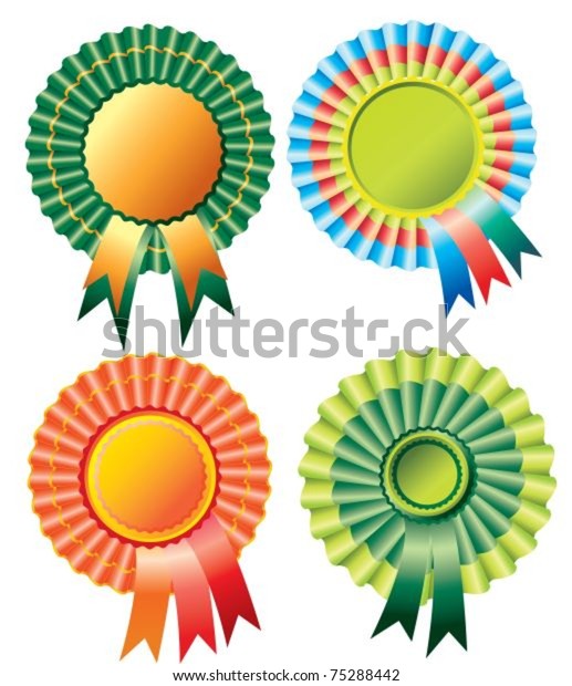 Rosette Ribbon Vector Illustration Stock Vector (Royalty Free) 75288442