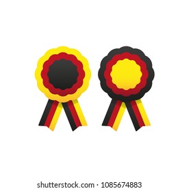 Rosette with ribbon, vector illustration. Cockade.